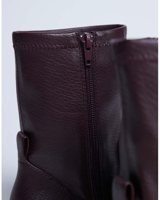 TOPSHOP Purple Niamh Block Heel Ankle Boot
