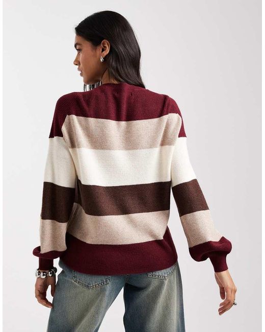 ONLY Multicolor Drop Shoulder Knit Sweater