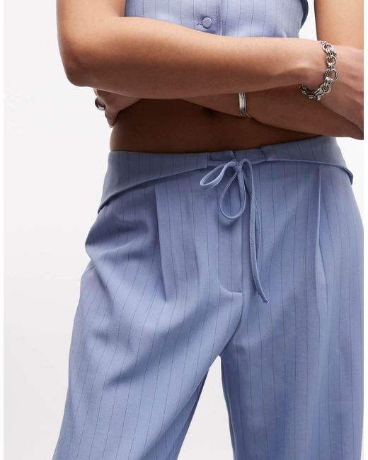 Collusion Blue Fit And Flare Pants