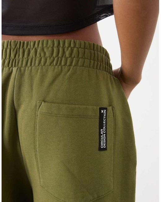 Collusion Green Circular Design Collection Longline Sweat Shorts