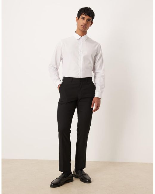 Camicia Elegante Regular di ASOS in White da Uomo