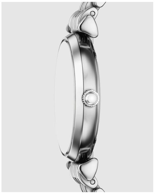 Emporio Armani White Two-Hand Stainless Steel Watch, Ar11768