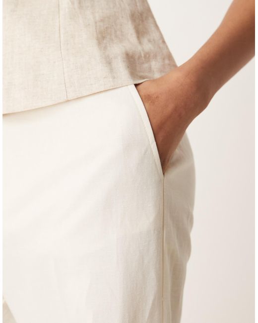 ASOS Natural Tall – elegante, schmal geschnittene hose aus leinen