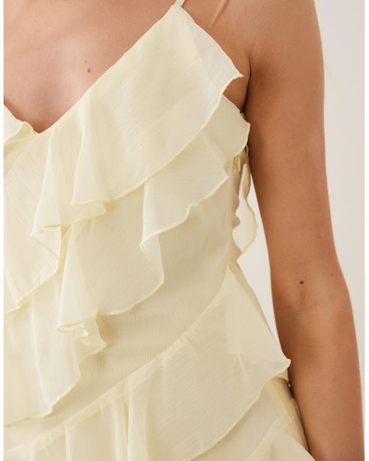 Vila Natural Ruffle Cami Mini Dress