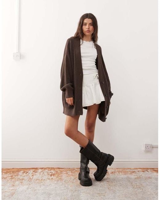 Monki Brown Oversized Cardigan