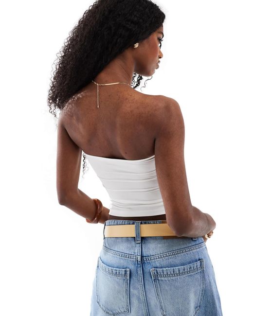 Bershka Blue – trägerloses oberteil aus polyamid