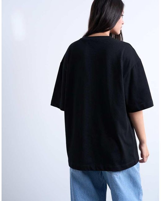 TOPSHOP Blue Oversized Drop Shoulder Tee