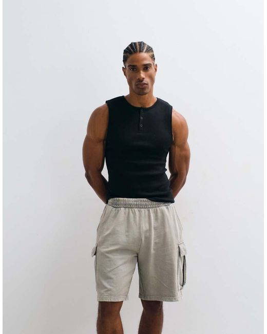 Only & Sons White Cargo Sweat Short for men
