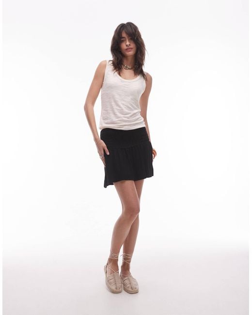 TOPSHOP White – leinen-minirock