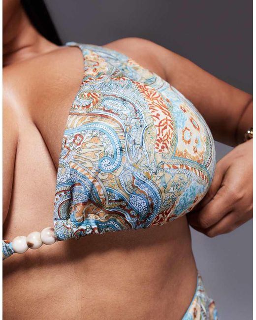 ASOS Black Asos Design Curve Sarah High Apex Triangle Bikini Top