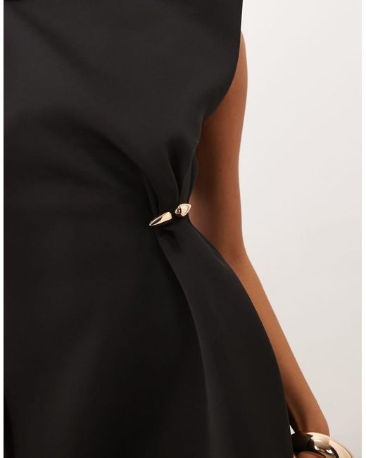 ASOS Black Gold Hardware Structured Mini Dress