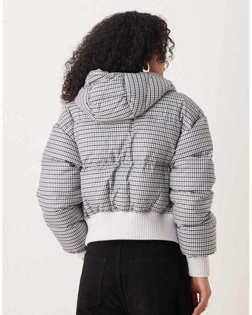 Calvin Klein Gray Boxy Hooded Down Puffer Jacket