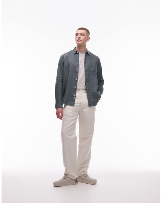 ARKET – regular-fit-hemd aus leinen in Gray für Herren