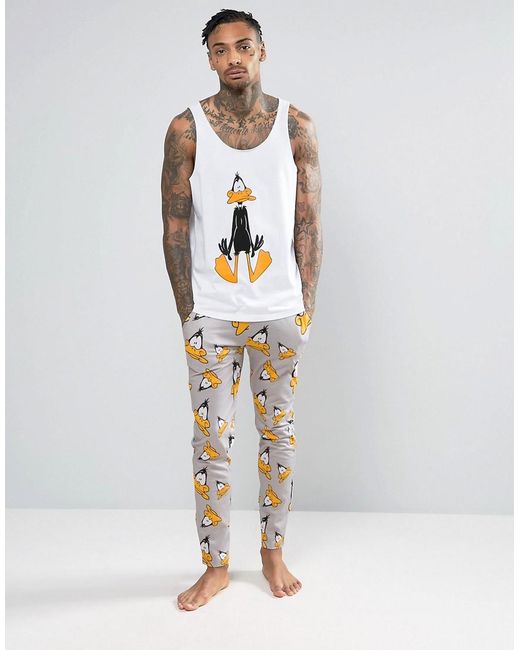 ASOS Multicolor Daffy Duck Pajama Set for men