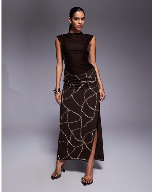 ASOS Brown – samtkleid