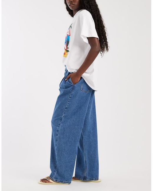ASOS Blue Pleat Front Horseshoe Jean