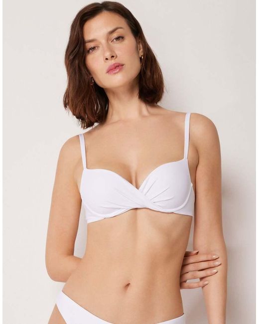 Calzedonia White Premium Fit Super Push Up Bikini Top