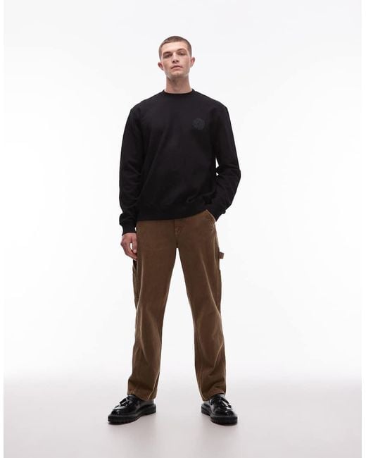 AllSaints Blue Waved Crew Neck Sweatshirt for men