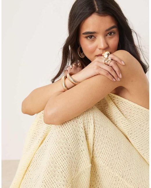 Gina Tricot Natural Co-Ord Maxi Relaxed Fit Crochet Skirt