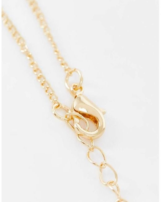 Reclaimed Vintage Metallic Unisex St Christopher Necklace
