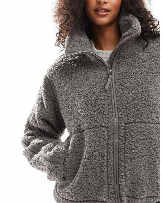 Threadbare Gray Borg Zip Through Jacket