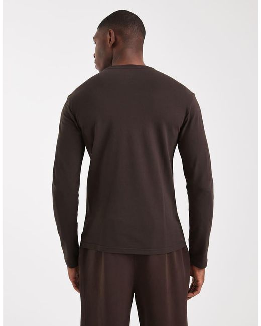 Emporio Armani Brown Long Sleeve Lounge T-Shirt for men