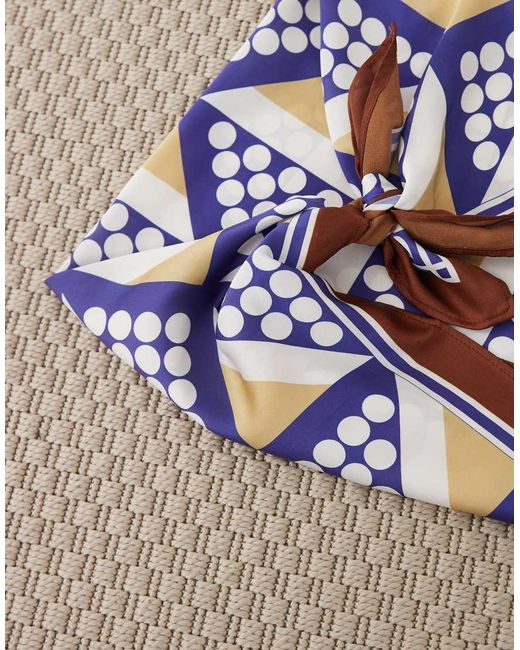 ASOS Brown Medium Headscarf Geo Dot Print
