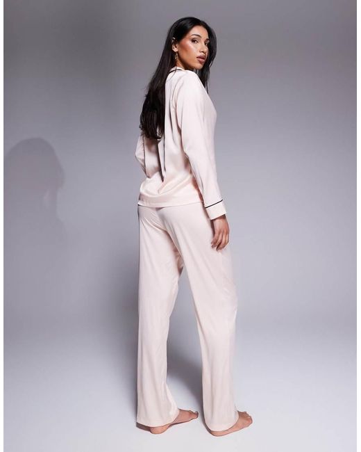 Bluebella Pink Claudia Luxury Satin Long Pyjama Set