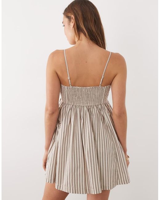 Abercrombie & Fitch Natural Babydoll Dress With Built