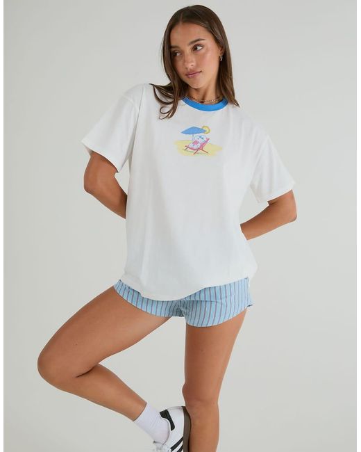 Skinnydip London White Peanuts I Love The Beach T-Shirt