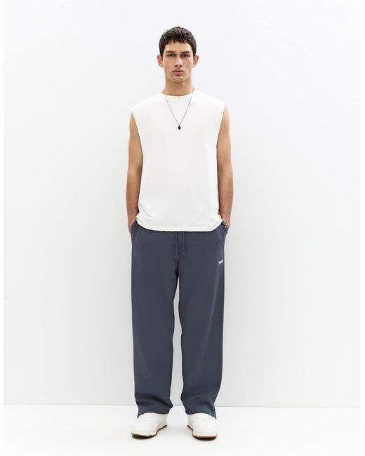 Pull&Bear – fleece-trainingshose in Blue für Herren