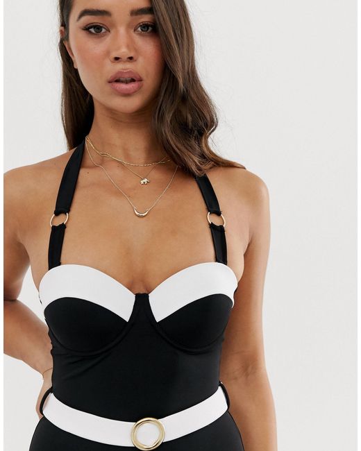 lipsy belted swimsuit