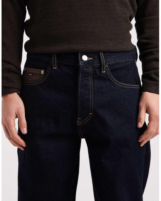 Tommy Hilfiger Black Jamie Relaxed Straight Leg Carpenter Jeans for men