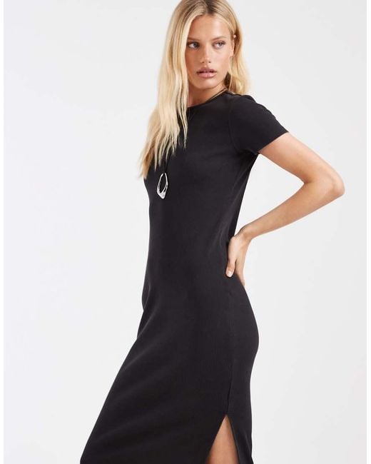 & Other Stories Black Jersey Maxi Dress