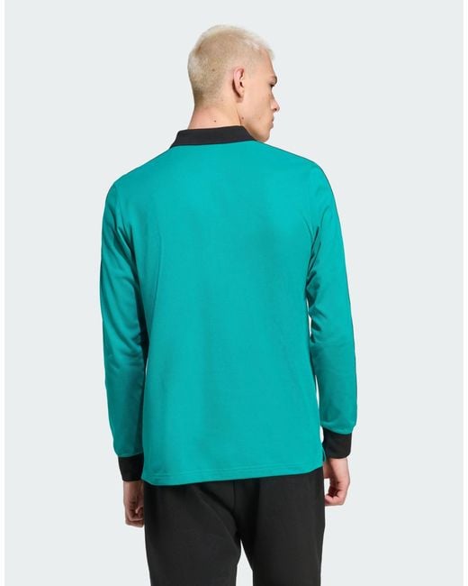 Adidas Originals – fc liverpool terrace icons – langärmliges polohemd in Green für Herren