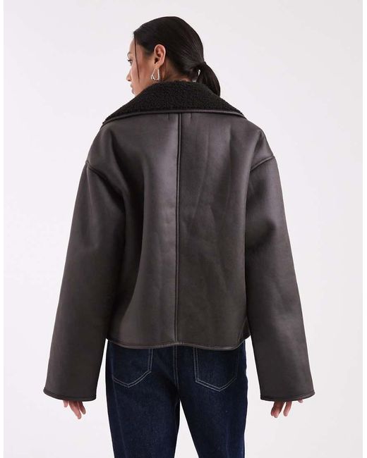 Pieces Blue Faux Shearling Jacket