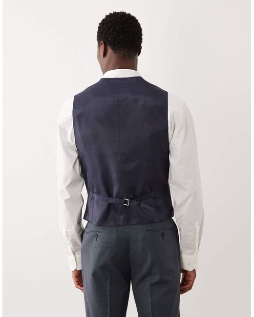 ASOS Blue Slim Suit Waistcoat for men