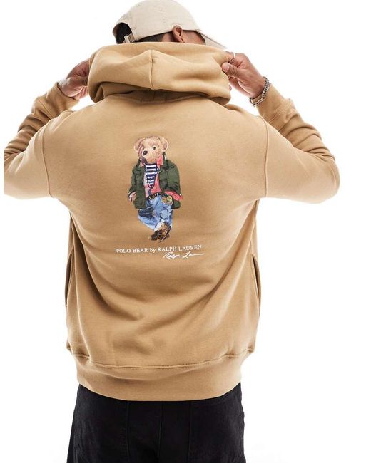Polo Ralph Lauren Natural Explorer Bear Back Print Fleece Hoodie for men