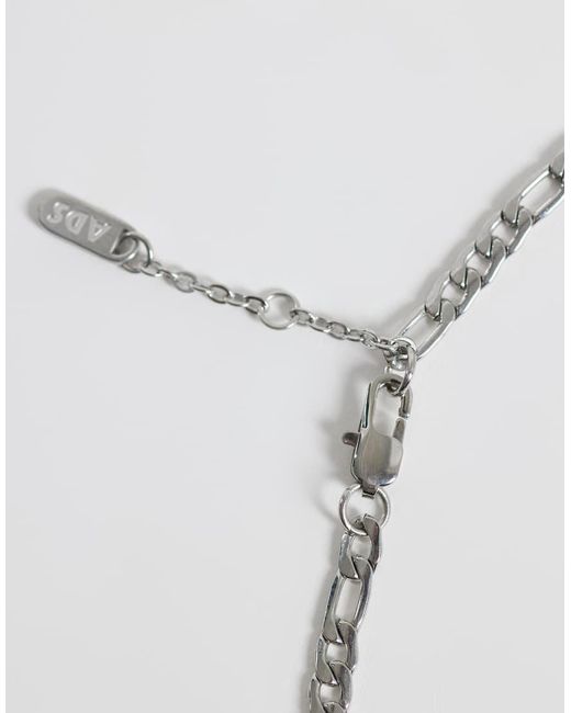 ASOS White Waterproof Stainless Steel Figaro Chain Bracelet for men