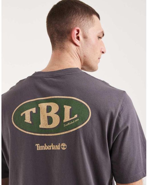 Timberland Gray Gas Station Back Graphic Tee for men