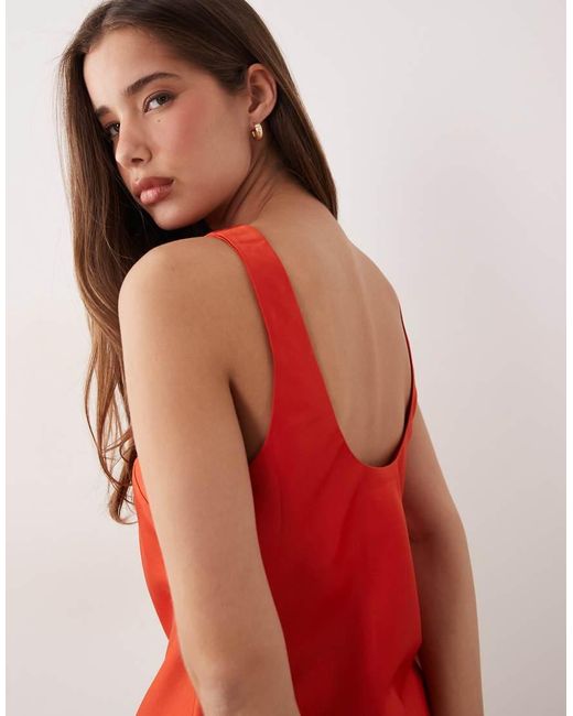 ASOS Red Scoop Neck Satin Cami
