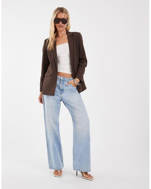 Pieces Brown Tailored Oversized Blazer