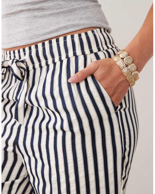 New Look White Wide Leg Stripe Pants