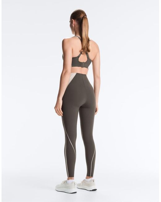 Oysho Gray Firm Support Compressive Reflective Sports Bra