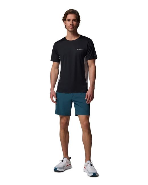 Columbia Black Three Pitch Ss Crew for men