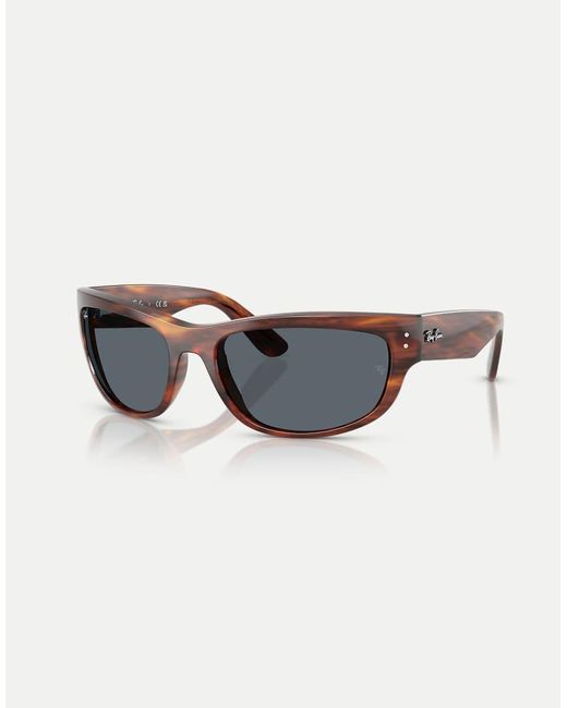 Ray-Ban Blue Mega Balorama Rectangle Sunglasses With Lens