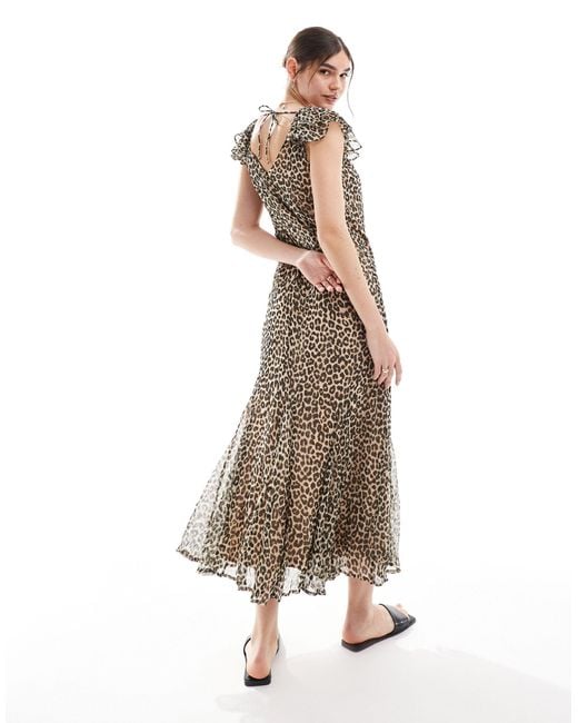 Vero Moda Natural Frill Sleeve Maxi Dress