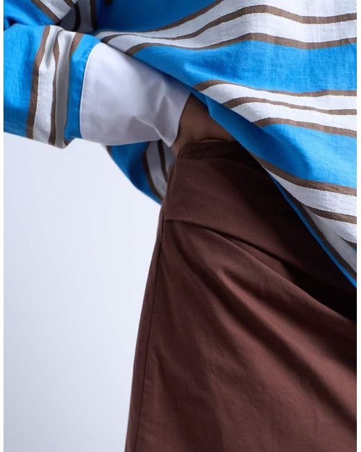 TOPSHOP White Draped Tuckside Mini Skirt