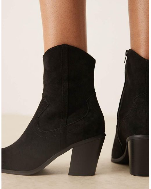 ASOS Black Rational Heeled Western Boots