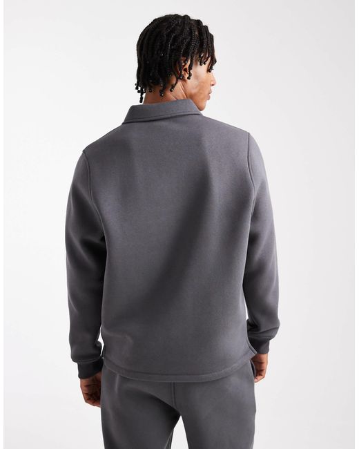 ASOS Gray Co-ord Quarter Zip Sweatshirt With Collar for men